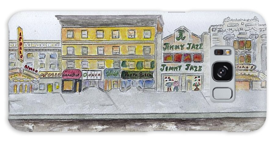 Apollo Theater Galaxy Case featuring the painting Theatre's of Harlem's 125th Street by AFineLyne