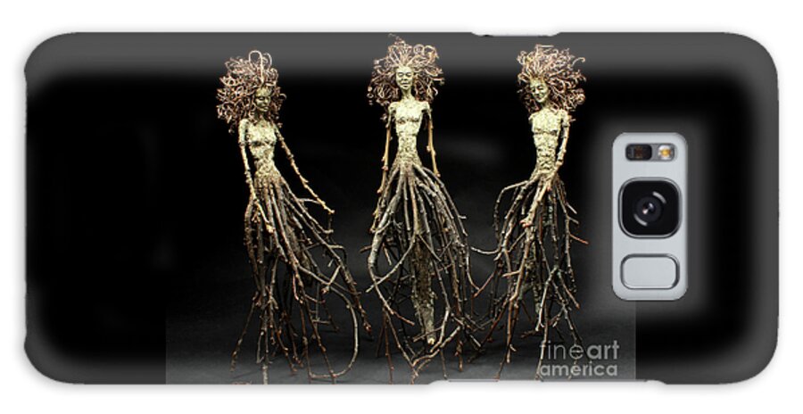 Three Graces Galaxy Case featuring the mixed media The Three Graces Dance by Adam Long