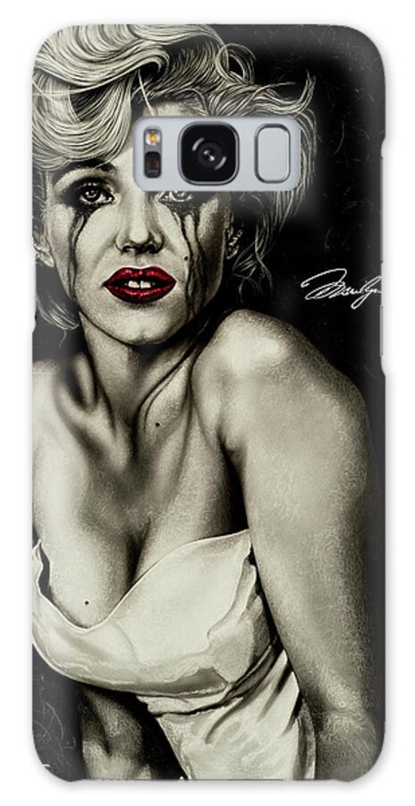 Marilyn Monroe Galaxy Case featuring the painting The True Marilyn by Dan Menta