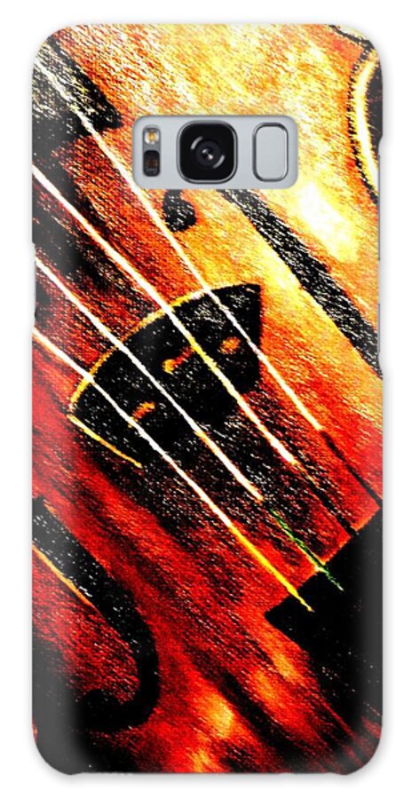 Instrument Galaxy Case featuring the painting The Violin by Victoria Rhodehouse