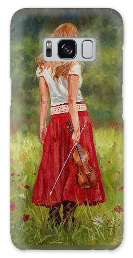 Girl Galaxy Case featuring the painting The Violinist by David Stribbling