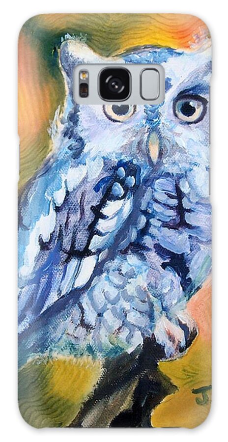 Screech Owl Galaxy Case featuring the painting The Visitor by Janet McDonald