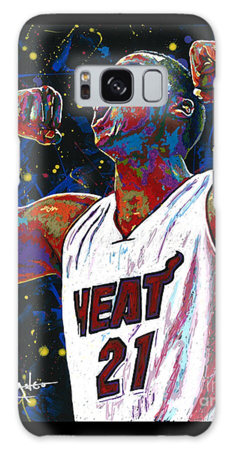 Hassan Whiteside Galaxy Case featuring the painting The Whiteside Flex by Maria Arango