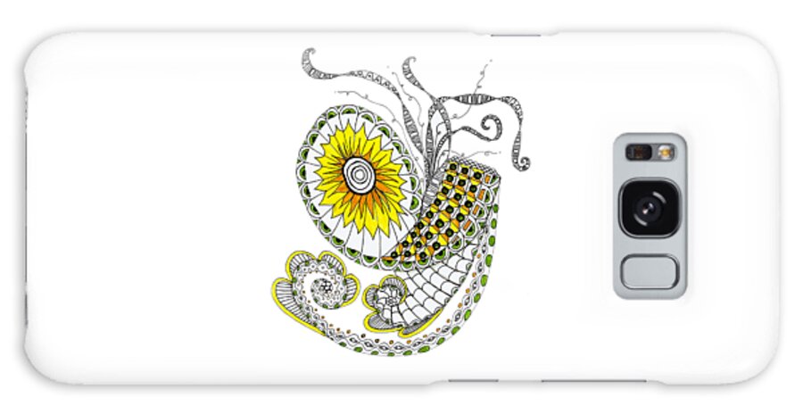 Zentangles Galaxy Case featuring the mixed media The Yellow Zinger by Ruth Dailey