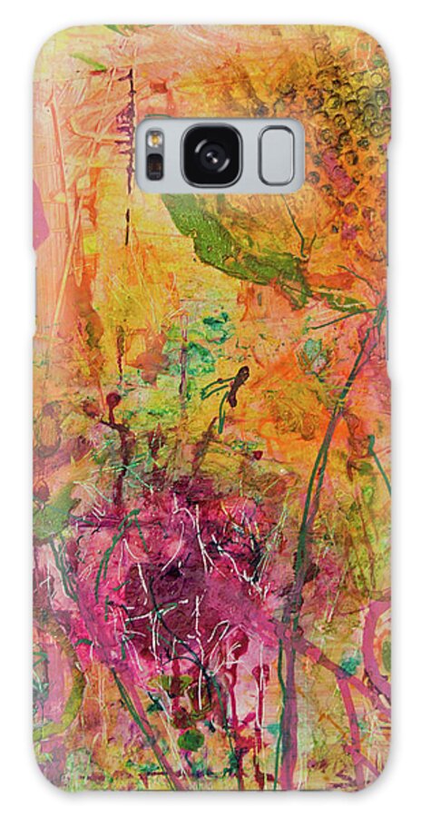 Mixed Media Galaxy S8 Case featuring the mixed media Think Pink by Julia Malakoff