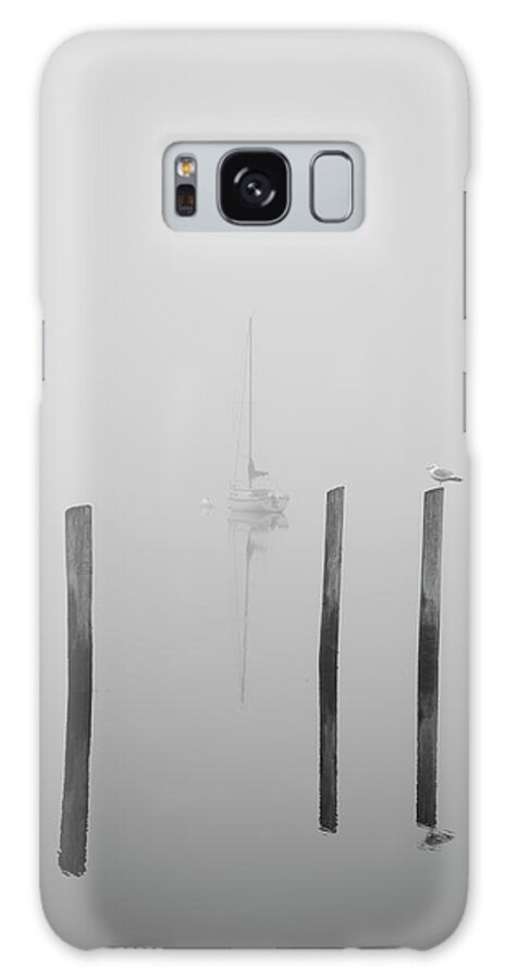Taunton River Galaxy Case featuring the photograph Three Pilings and Sailboat by David Gordon