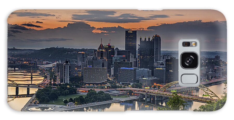 Pittsburgh Galaxy Case featuring the photograph Three Rivers Sunrise by Rick Berk