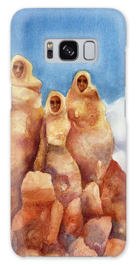 Ghost Ranch Painting Galaxy Case featuring the painting Three Sisters of Ghost Ranch by Anne Gifford