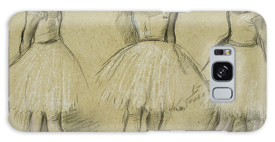 Degas Galaxy Case featuring the drawing Three Studies of a Dancer in Fourth Position by Degas by Edgar Degas