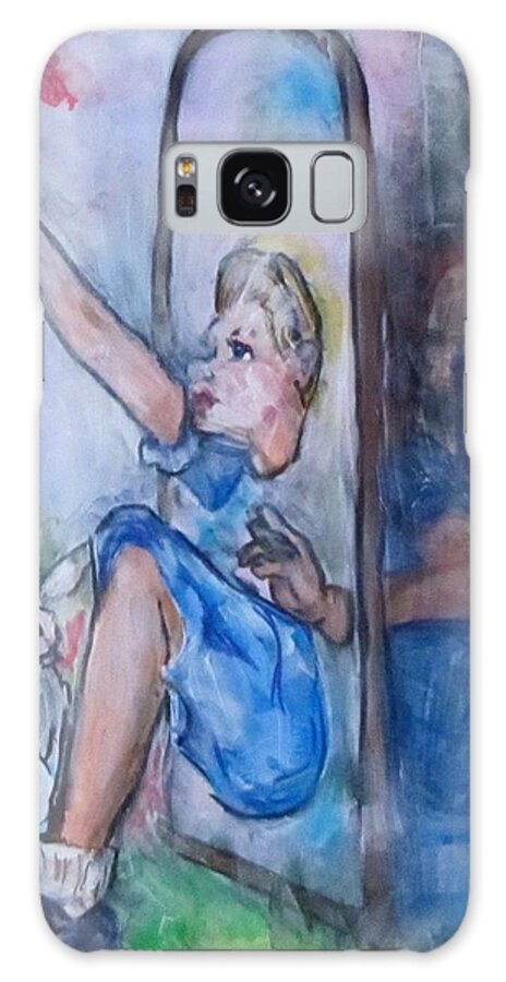 Alice In Wonderland Galaxy Case featuring the painting Through the Looking Glass by Barbara O'Toole