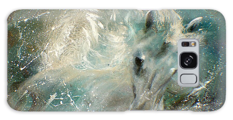 Horse Paintings Galaxy Case featuring the painting Poseiden's Thunder by Barbie Batson