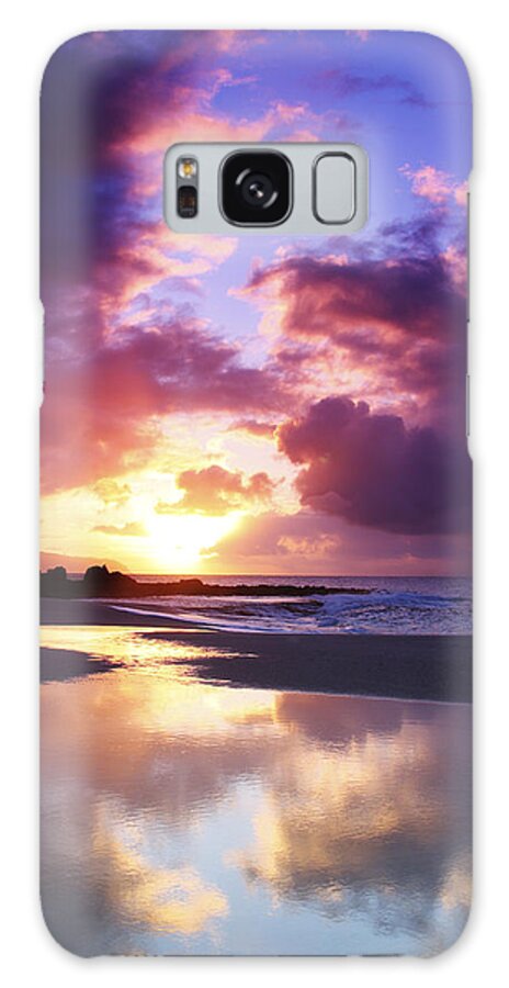 Beach Galaxy Case featuring the photograph Tidepool Reflection Sunse by Vince Cavataio - Printscapes