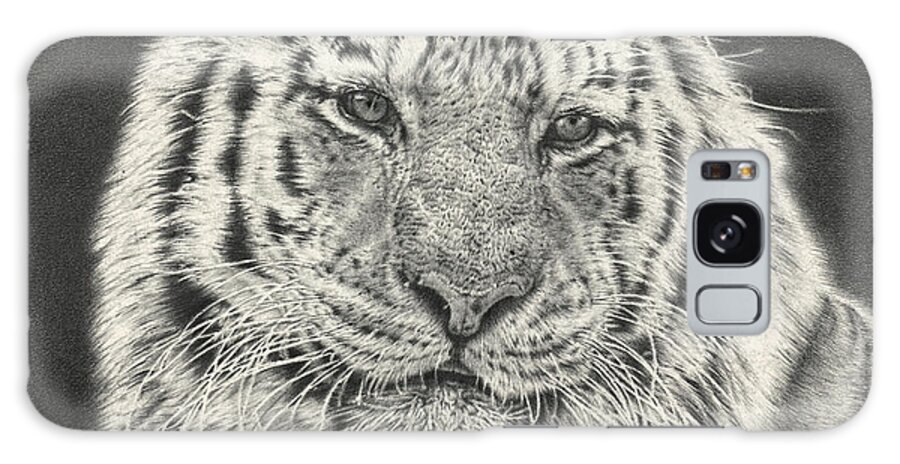 Tiger Galaxy Case featuring the drawing Tiger Drawing by Casey 'Remrov' Vormer