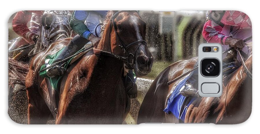 Race Horses Galaxy Case featuring the photograph Tight Quarters by Jeffrey PERKINS