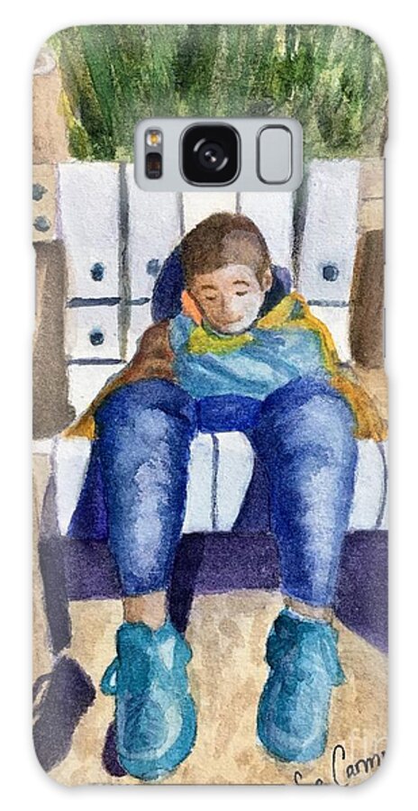 Boy Galaxy Case featuring the painting Time to Rest by Sue Carmony