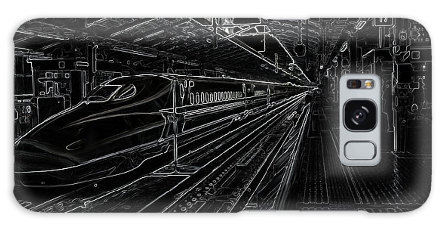 Tokyo Galaxy Case featuring the photograph Tokyo to Kyoto, Bullet Train, Japan Negative by Perry Rodriguez