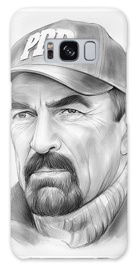 Tom Selleck Galaxy Case featuring the drawing Tom Selleck by Greg Joens