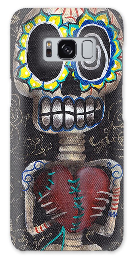 Day Of The Dead Galaxy Case featuring the painting Toma mi Corazon by Abril Andrade