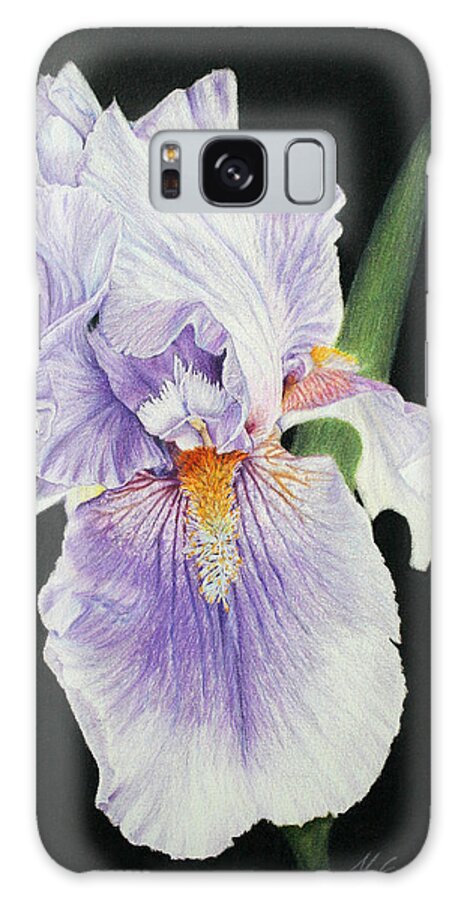 Iris Galaxy Case featuring the drawing Tonto Basin Iris by Marna Edwards Flavell