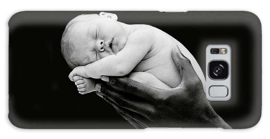Black And White Galaxy Case featuring the photograph Tony holding Georgia by Anne Geddes