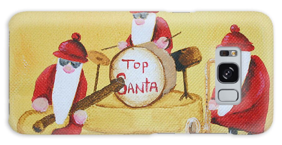 Christmas Galaxy Case featuring the painting Top Santa Band by Donna Tucker