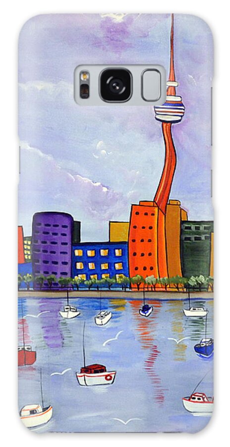 Abstract Galaxy Case featuring the painting Toronto Skyline by Heather Lovat-Fraser