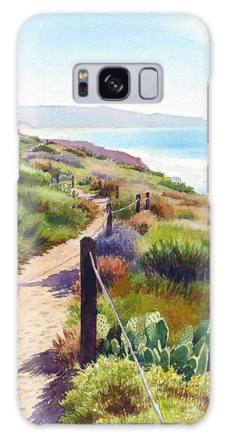 Landscape Galaxy Case featuring the painting Torrey Pines Guy Fleming Trail by Mary Helmreich