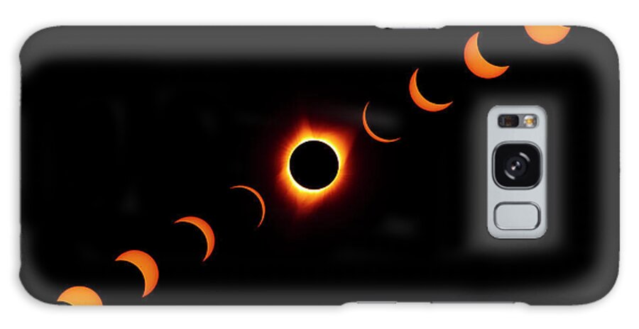 Outdoor; Sun; Eclipse Galaxy Case featuring the digital art Total Eclipse 2017 by Michael Lee