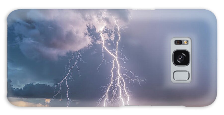 Lightning Galaxy Case featuring the photograph Towering Lightning by Justin Battles
