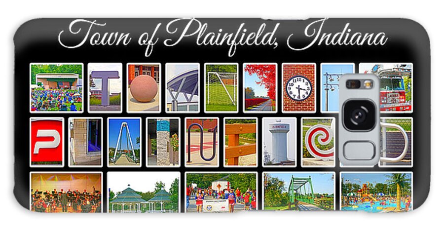 Plainfield Galaxy Case featuring the digital art Town of Plainfield Indiana by Dave Lee