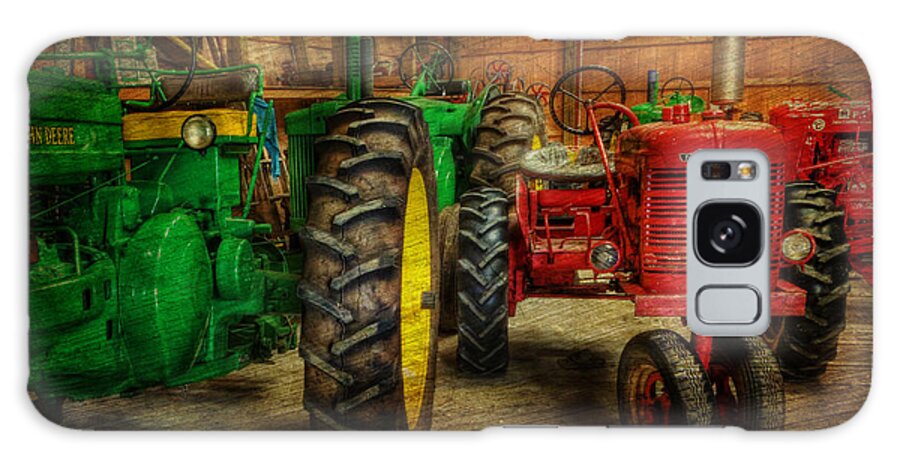 Lee Dos Santos Galaxy Case featuring the photograph Tractors at Rest - John Deere - Mccormick - Farmall - farm equipment - nostalgia - vintage by Lee Dos Santos