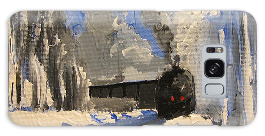 Landscape Galaxy Case featuring the painting Train by Patricia Awapara