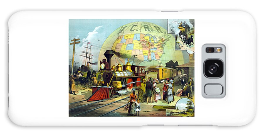 Trains Galaxy Case featuring the painting Transcontinental Railroad by War Is Hell Store