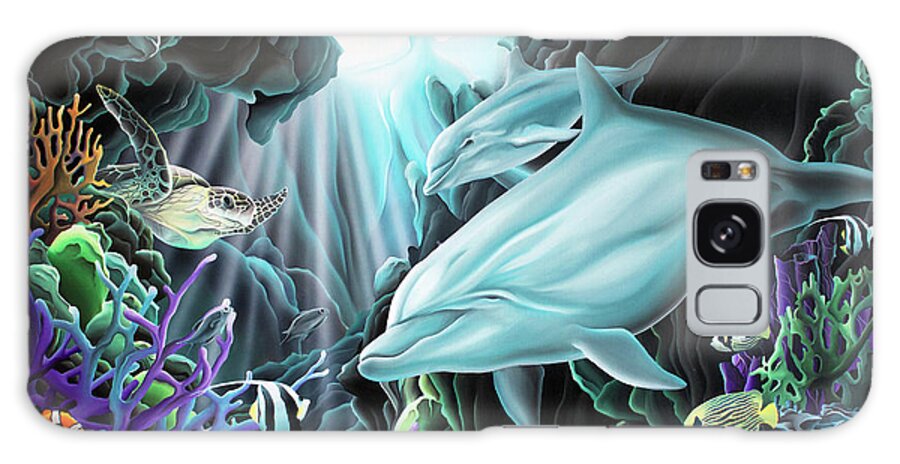 Ocean Art Galaxy Case featuring the painting Treasure Hunter by William Love