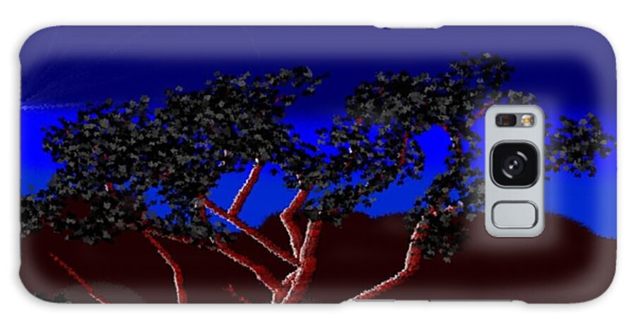 Night Galaxy S8 Case featuring the digital art Tree in moonlight by Dr Loifer Vladimir