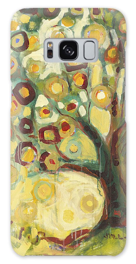 Tree Life Abstract Modern Circles Contemporary Nature Galaxy Case featuring the painting Tree of Life in Autumn by Jennifer Lommers