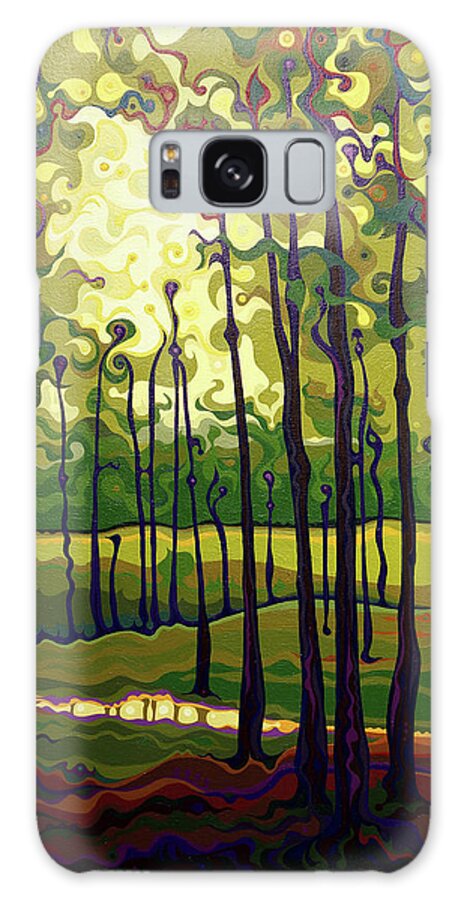Tree Galaxy Case featuring the painting TreeCentric Summer Glow by Amy Ferrari