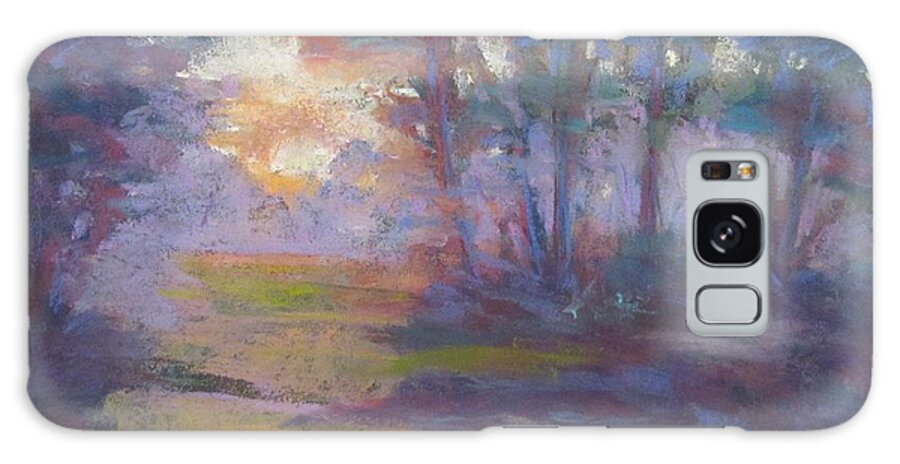 Sunrise Galaxy Case featuring the pastel Trees in the mist by Barbara O'Toole