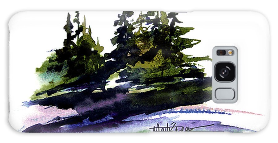 Northwest Trees Galaxy Case featuring the painting Trees by Marti Green