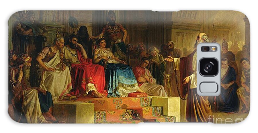 Trial Of The Apostle Paul Galaxy Case featuring the painting Trial of the Apostle Paul by Nikolai K Bodarevski