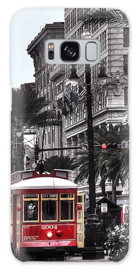 Nola Galaxy Case featuring the photograph Trolley on Bourbon and Canal by Tammy Wetzel