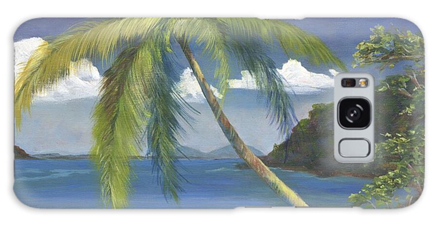 Beach Galaxy Case featuring the painting Tropical Palm by Donna Tucker
