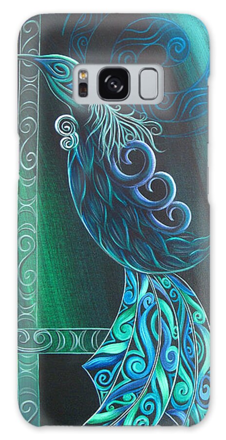Tui Galaxy Case featuring the painting Tui Bird by Reina Cottier by Reina Cottier