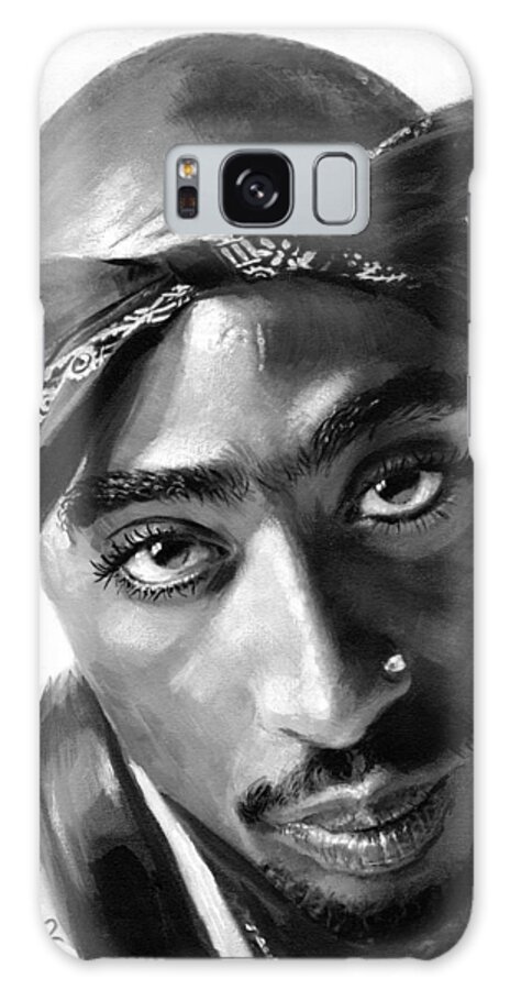Tupac Shakur Galaxy Case featuring the painting Tupac Shakur by Ylli Haruni