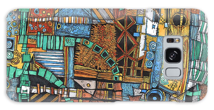 Abstract Galaxy Case featuring the drawing Infrastructure by Sandra Church