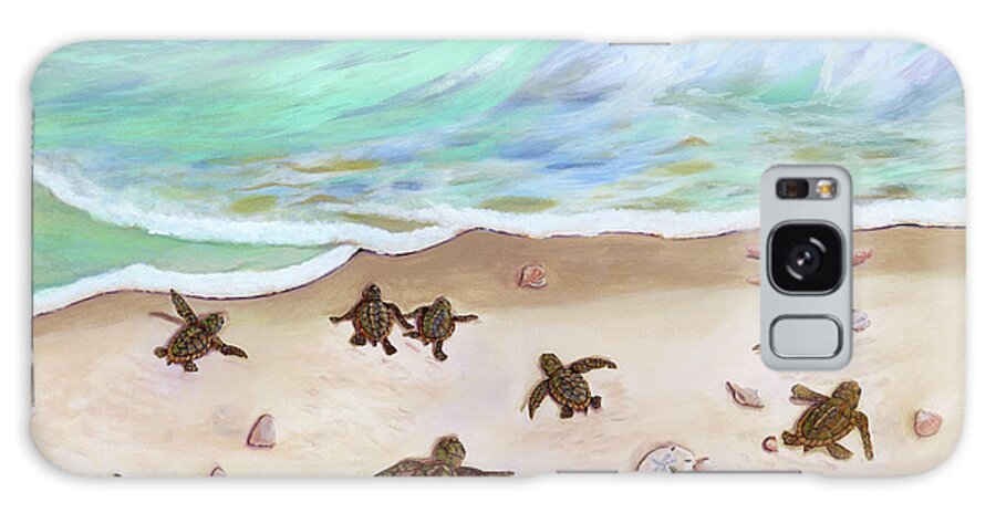 Sea Turtles Galaxy Case featuring the painting Turtle Beach by Donna Tucker