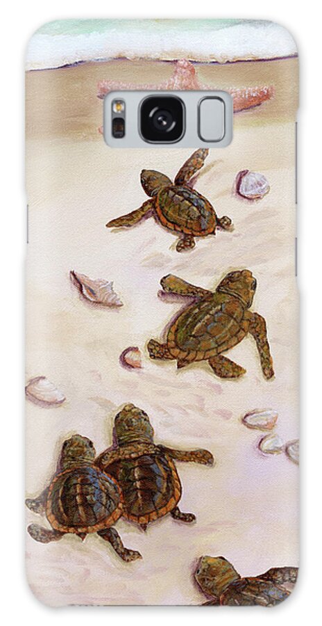 Sea Turtles Galaxy S8 Case featuring the painting Turtle Christmas Tree by Donna Tucker