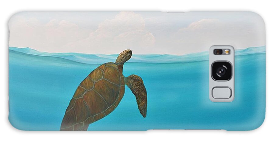 Sea Galaxy Case featuring the painting Turtle Rising by Torrence Ramsundar