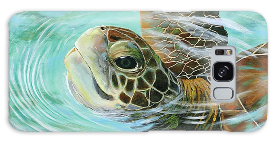 Turtle Galaxy Case featuring the painting Turtle Up by Donna Tucker