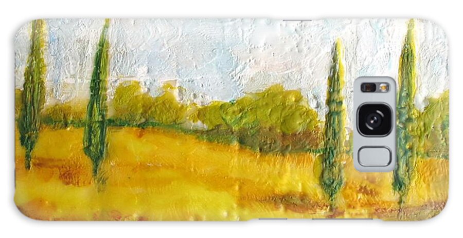 Encaustic Galaxy Case featuring the painting Tuscan Field by Christine Chin-Fook
